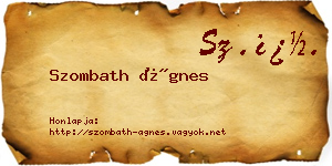 Szombath Ágnes névjegykártya